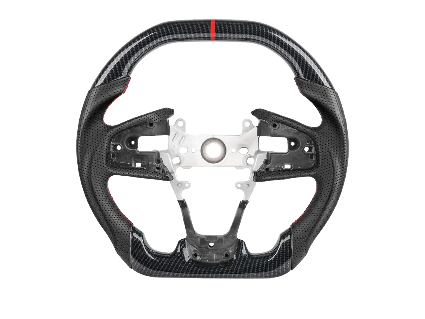Volante estilo fibra de carbono para Honda 2017-2020 10th Gen Civic