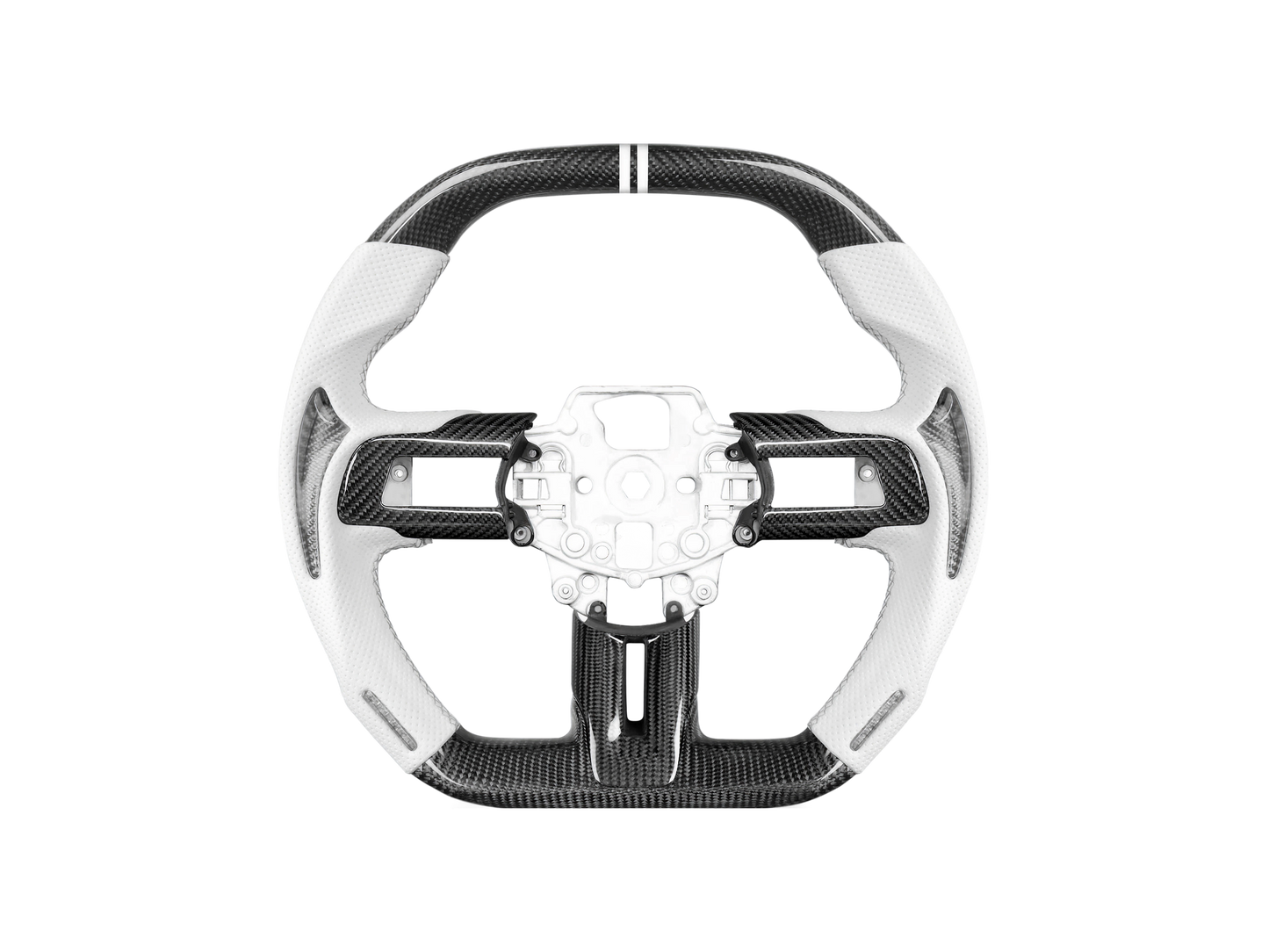 Volante fibra de Carbono estilo en D Mustang 2015-2017