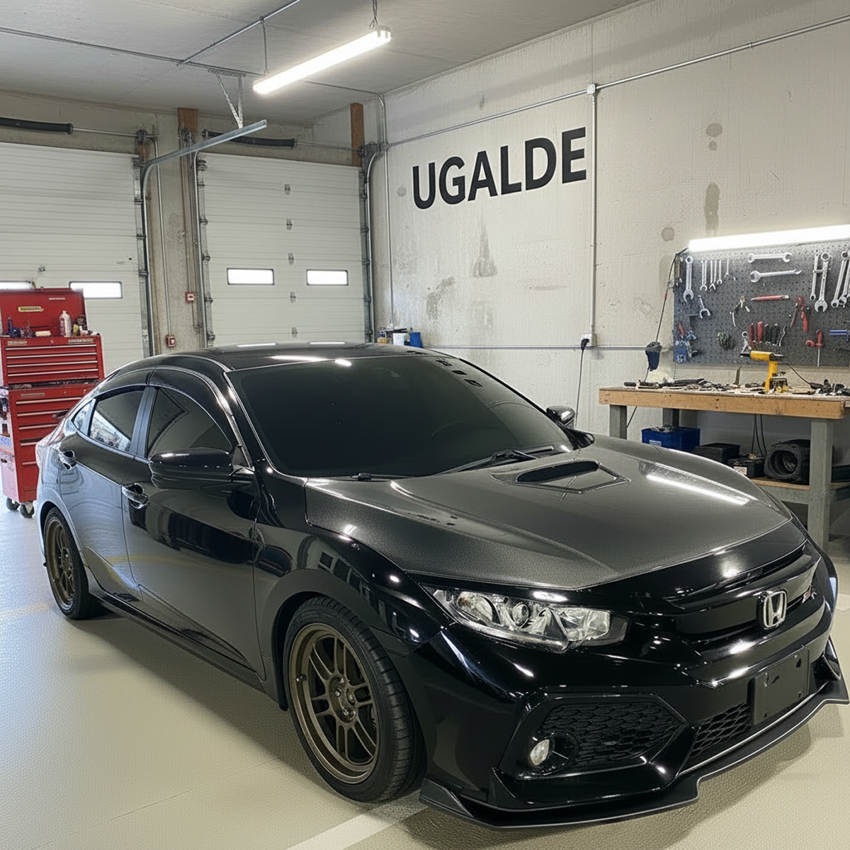 Lip frontal Negro gloss para Honda Civic 4 puertas