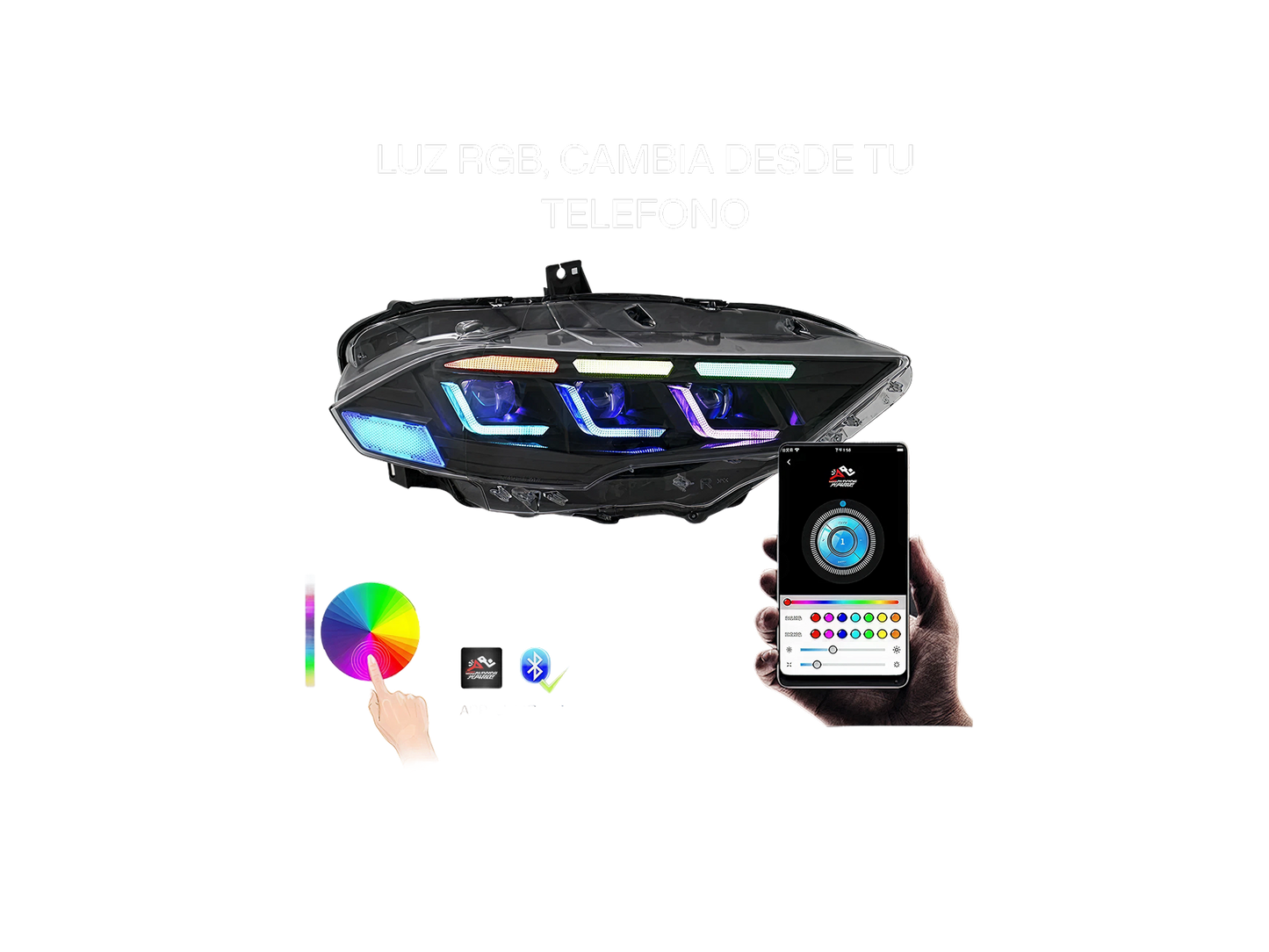 Faros LED secuenciales RGB para Mustang 2018-2023
