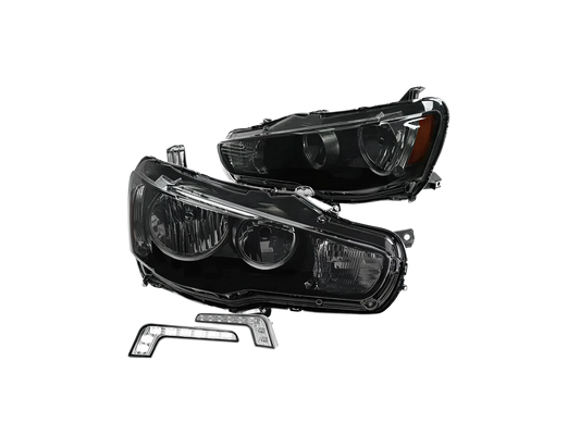 Faros negros LED para Mitsubishi Lancer 2008-2017