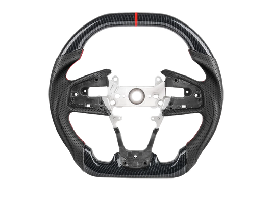 Volante estilo fibra de carbono para Honda 2017-2020 10th Gen Civic