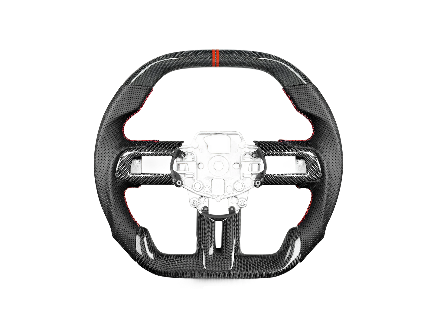 Volante fibra de carbono estilo D para Mustang 2015-2023