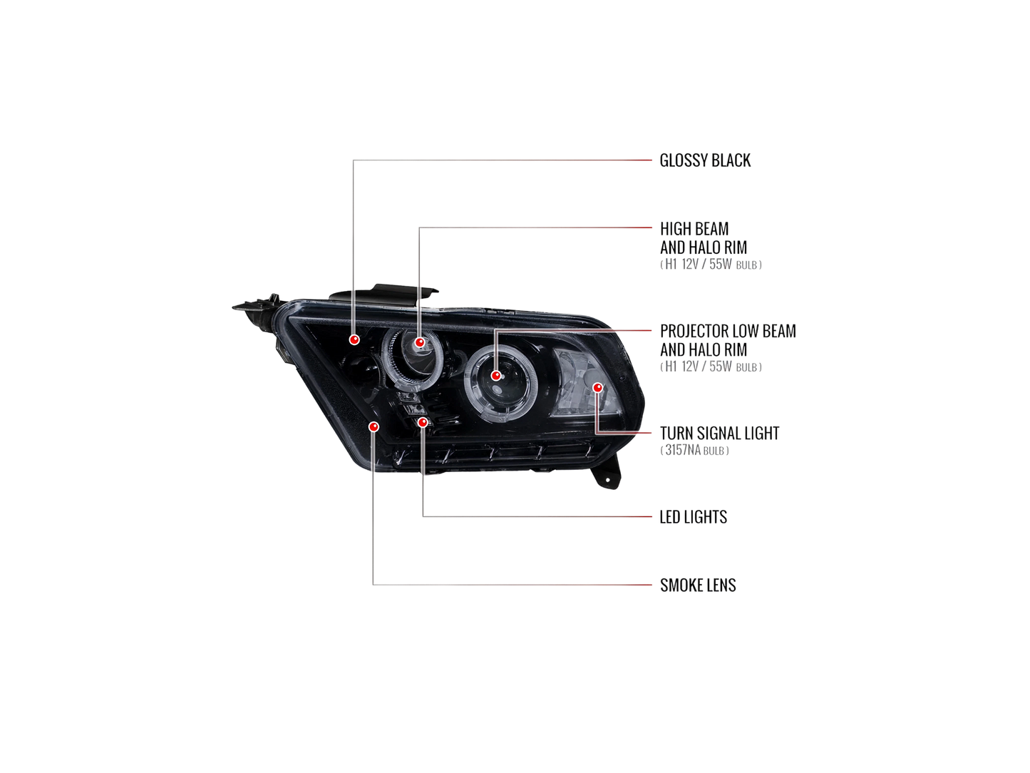 Faros LED HALO para Mustang 2010-2014