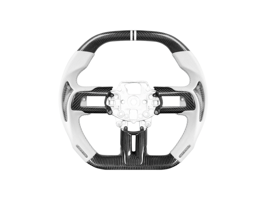 Volante fibra de Carbono estilo en D Mustang 2015-2017